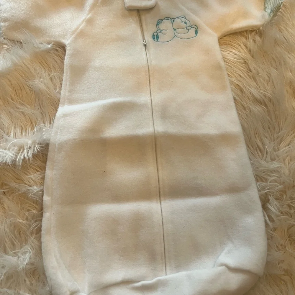 Vintage Carters White Teddy Bear Sleepsack One Size